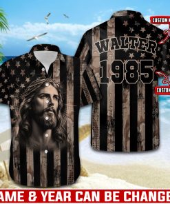 Jesus Patriotic Christian America Flag- Hawaii Shirt - AGG2593