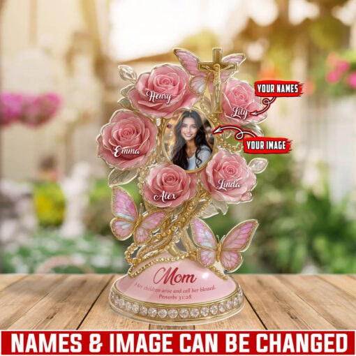 Her Children Arise And Call Her Blessed Mother's Day - Personalized Acrylic Table Plaque