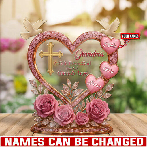 Grandma A Gift From God Full Of Grace And Love Mother's Day - Personalized Acrylic Table Plaque