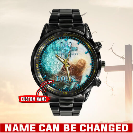 Jesus Christ Saved My Life Christian - Black Stainless Steel Watch - AGG2631