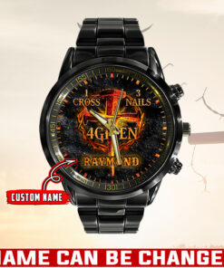 1 Cross 3 Nails 4given Christian - Black Stainless Steel Watch - AGG2638