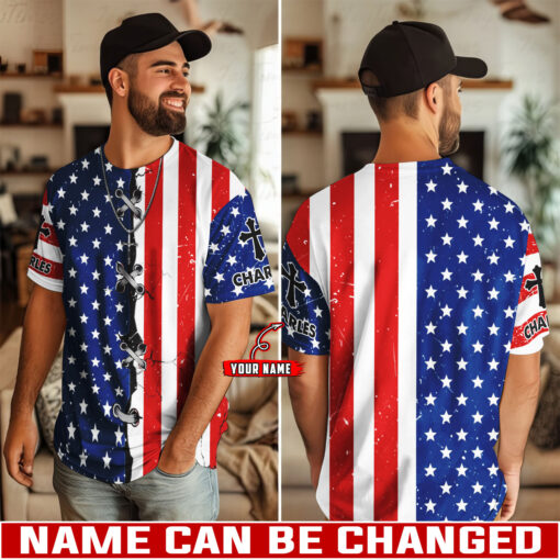 American Flag Patriotic Christian - T-Shirt