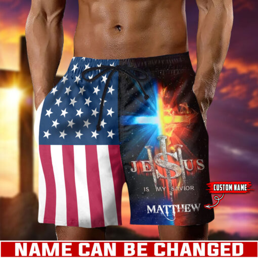 Jesus Is My Savior Christian Cross - Men's shorts - AGG2640
