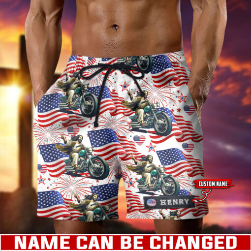 Funny Jesus Christ Riding Motorbike - Men's shorts - AGG2641