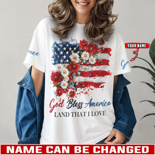 God Bless America Land That I Love Patriotic Christian - T-Shirt