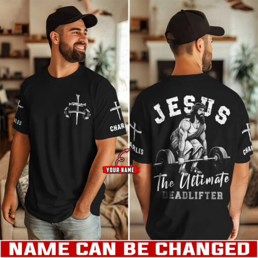 Jesus The Ultimate Deadlifter Workout Gym - T-Shirt