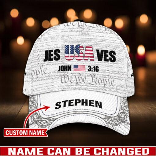 Jesus Saves America Patriotic Christian - Classic Cap