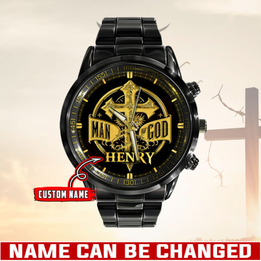 Man Of God - Black Stainless Steel Watch - AGG2665