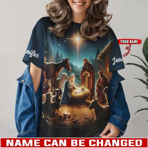 Nativity Scene Story Of Jesus Christ's Birth - T-Shirt
