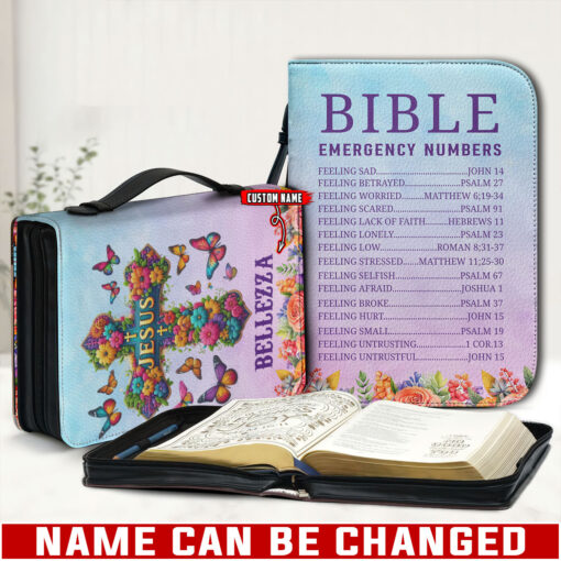 Bible Emergency Numbers Jesus Christ - Bible Cover Size XL