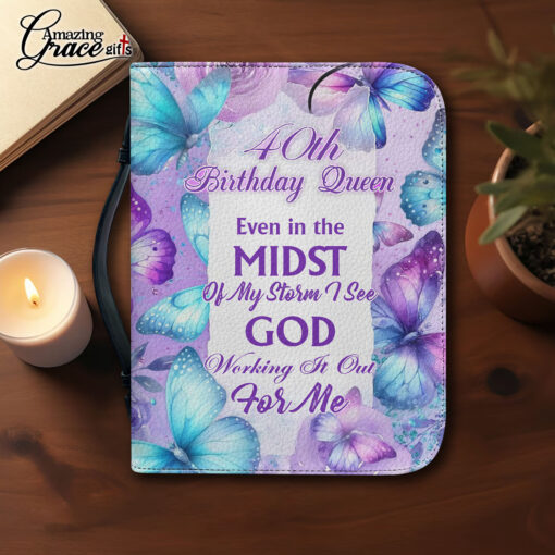 Flower Butterflies Faith Hope Love Jesus | Personalized Bible Cover - Image 3
