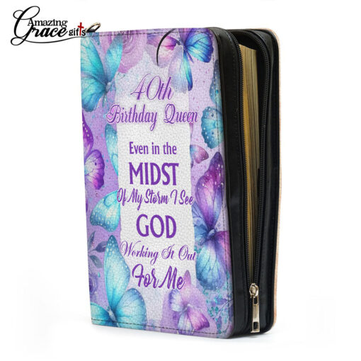 Flower Butterflies Faith Hope Love Jesus | Personalized Bible Cover - Image 6