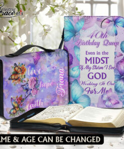 Flower Butterflies Faith Hope Love Jesus | Personalized Bible Cover