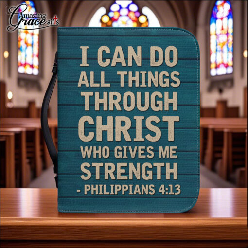 I Can Do All Things Through Christ Who Gives Me Strength | Personalized Bible Cover - Image 2