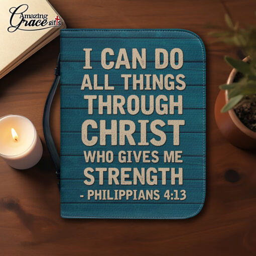 I Can Do All Things Through Christ Who Gives Me Strength | Personalized Bible Cover - Image 3