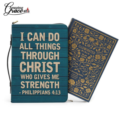I Can Do All Things Through Christ Who Gives Me Strength | Personalized Bible Cover - Image 8