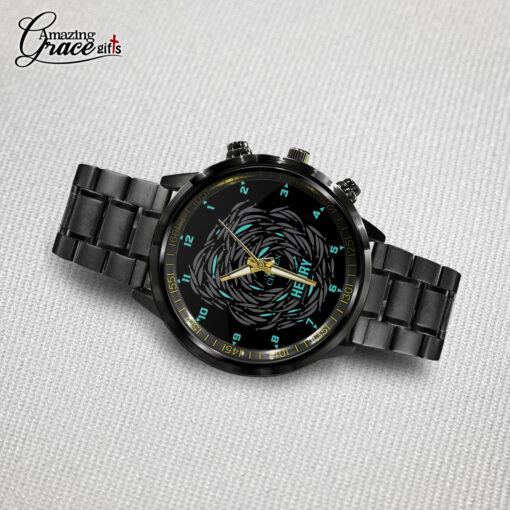 The Chosen Jesus Fish - Black Stainless Steel Watch - AGG2692 - Image 3