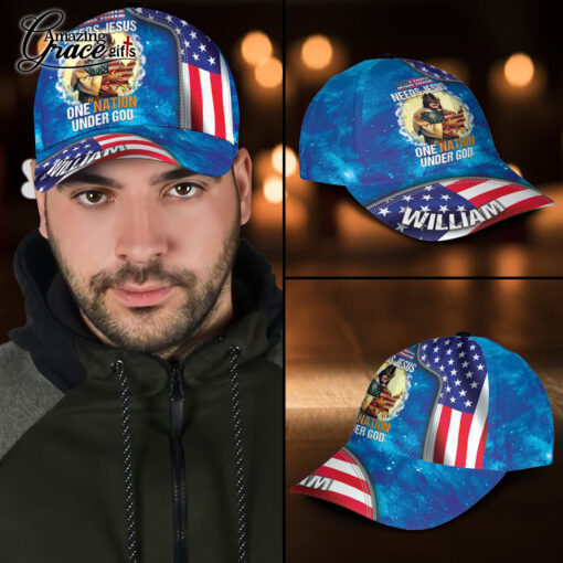 America Needs Jesus One Nation Under God - Classic Cap - Image 3
