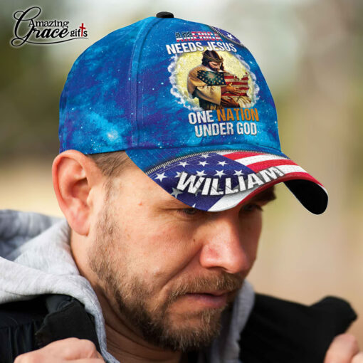 America Needs Jesus One Nation Under God - Classic Cap - Image 5