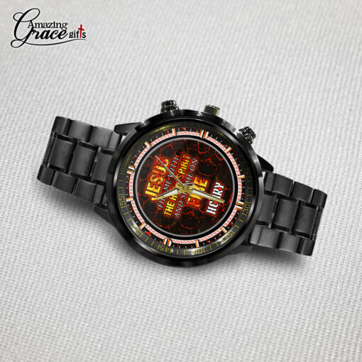 Jesus Fill Me With The Holy Spirit - Black Stainless Steel Watch - AGG2700 - Image 3