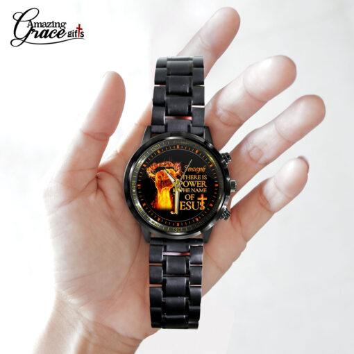 There Is Power In The Name Of Jesus - Black Stainless Steel Watch - AGG2702 - Image 4