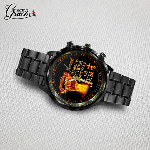 There Is Power In The Name Of Jesus - Black Stainless Steel Watch - AGG2702 - Image 3