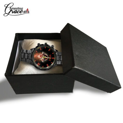 Sacred Heart Of Jesus - Black Stainless Steel Watch - AGG2703 - Image 5