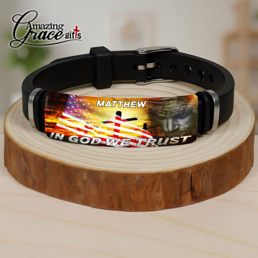 In God We Trust American Flag Patriotic Christian - Bracelet - Image 5