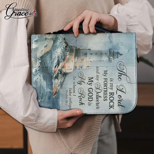 The Lord Is My Rock My Fortress And My Deliverer | Personalized Bible Cover Size L - Image 5