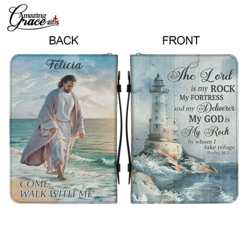 The Lord Is My Rock My Fortress And My Deliverer | Personalized Bible Cover Size L - Image 7