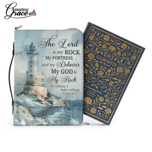 The Lord Is My Rock My Fortress And My Deliverer | Personalized Bible Cover Size L - Image 8