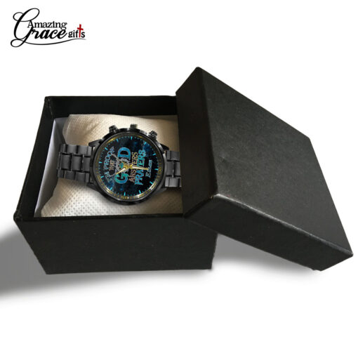 I'm Proof That God Answers Prayers - Black Stainless Steel Watch - AGG2707 - Image 5