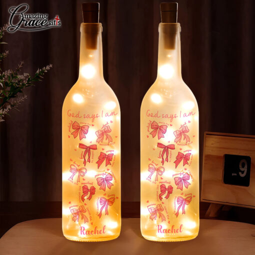 Pink Coquette Cute Bow God Says I Am - Bottle Light - AGG2709 - Image 2