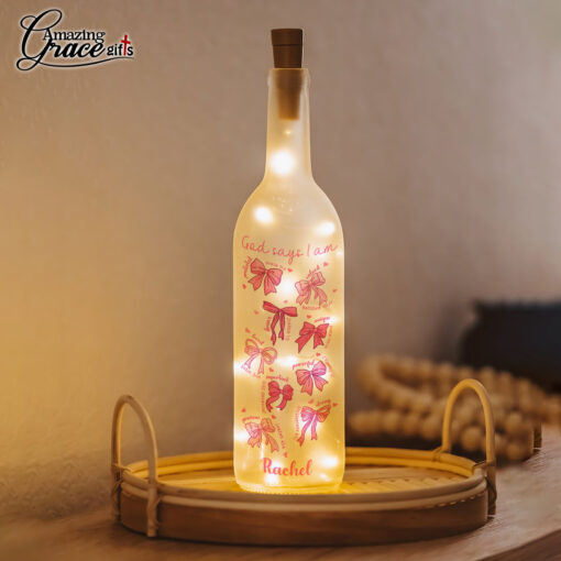 Pink Coquette Cute Bow God Says I Am - Bottle Light - AGG2709 - Image 3