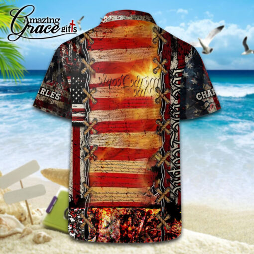 American Flag Jesus Lion Patriotic Christian - Hawaii Shirt - AGG2714 - Image 5