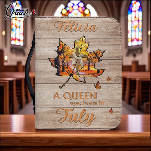 Fall For Jesus He Never Leaves | Personalized Bible Cover Size 2XL - Image 2