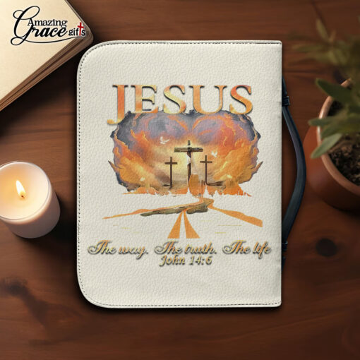 Jesus The Way The Truth The Life | Personalized Bible Cover Size 2XL - Image 4