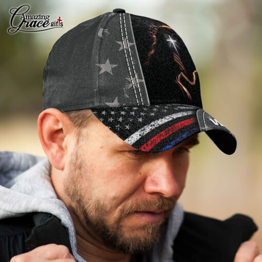 American Flag Cross Jesus Patriotic Christian - Classic Cap - Image 3