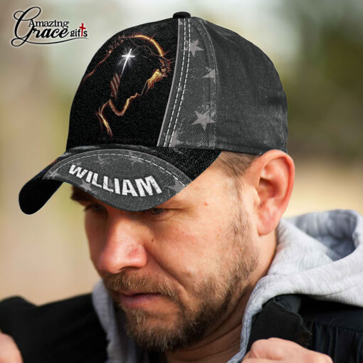 American Flag Cross Jesus Patriotic Christian - Classic Cap - Image 2