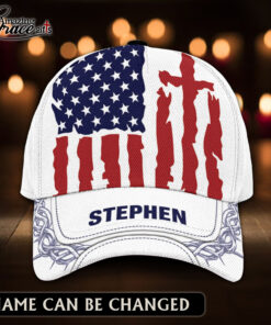 Stars Stripes Cross American Flag Patriotic Christian - Classic Cap