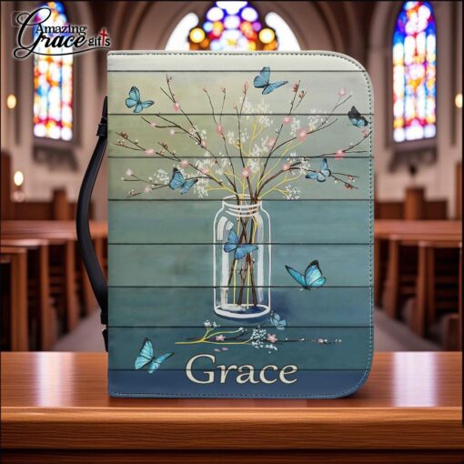 Heaven Reminds You Love Never Dies Jesus Christian | Personalized Bible Cover Size 2XL - Image 2