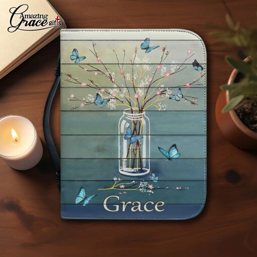 Heaven Reminds You Love Never Dies Jesus Christian | Personalized Bible Cover Size 2XL - Image 3