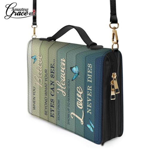 Heaven Reminds You Love Never Dies Jesus Christian | Personalized Bible Cover Size 2XL - Image 9