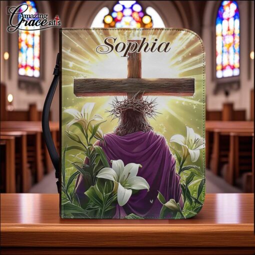 Jesus He Is Not Here He Is Risen | Personalized Bible Cover Size 2XL - Image 2
