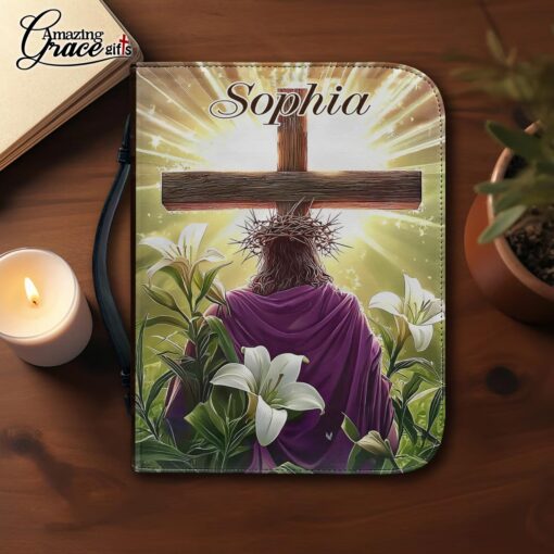 Jesus He Is Not Here He Is Risen | Personalized Bible Cover Size 2XL - Image 3