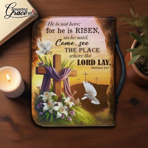 Jesus He Is Not Here He Is Risen | Personalized Bible Cover Size 2XL - Image 4