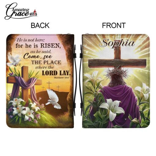 Jesus He Is Not Here He Is Risen | Personalized Bible Cover Size 2XL - Image 9