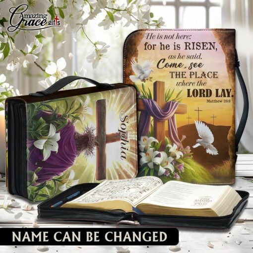 Jesus He Is Not Here He Is Risen | Personalized Bible Cover Size 2XL