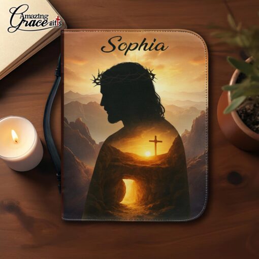 Jesus Because Of Him Heaven Knows My Name | Personalized Bible Cover Size 2XL - Image 3