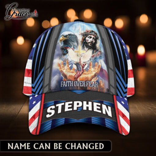 Faith Over Fear American Flag Jesus - Classic Cap